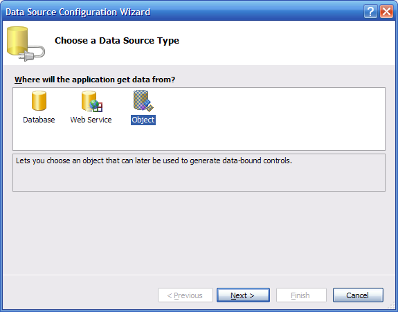 Visual Studio Data Binding screenshot