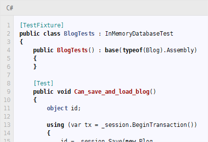GitHub highlighting C# syntax