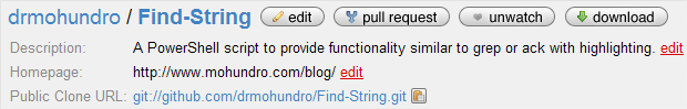 Find-String on GitHub