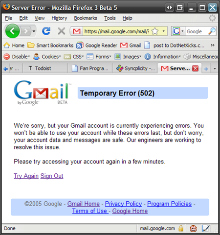 Gmail down?