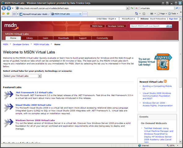 TechNet Virtual Labs