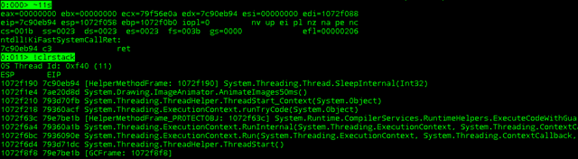 !CLRStack output for thread 11